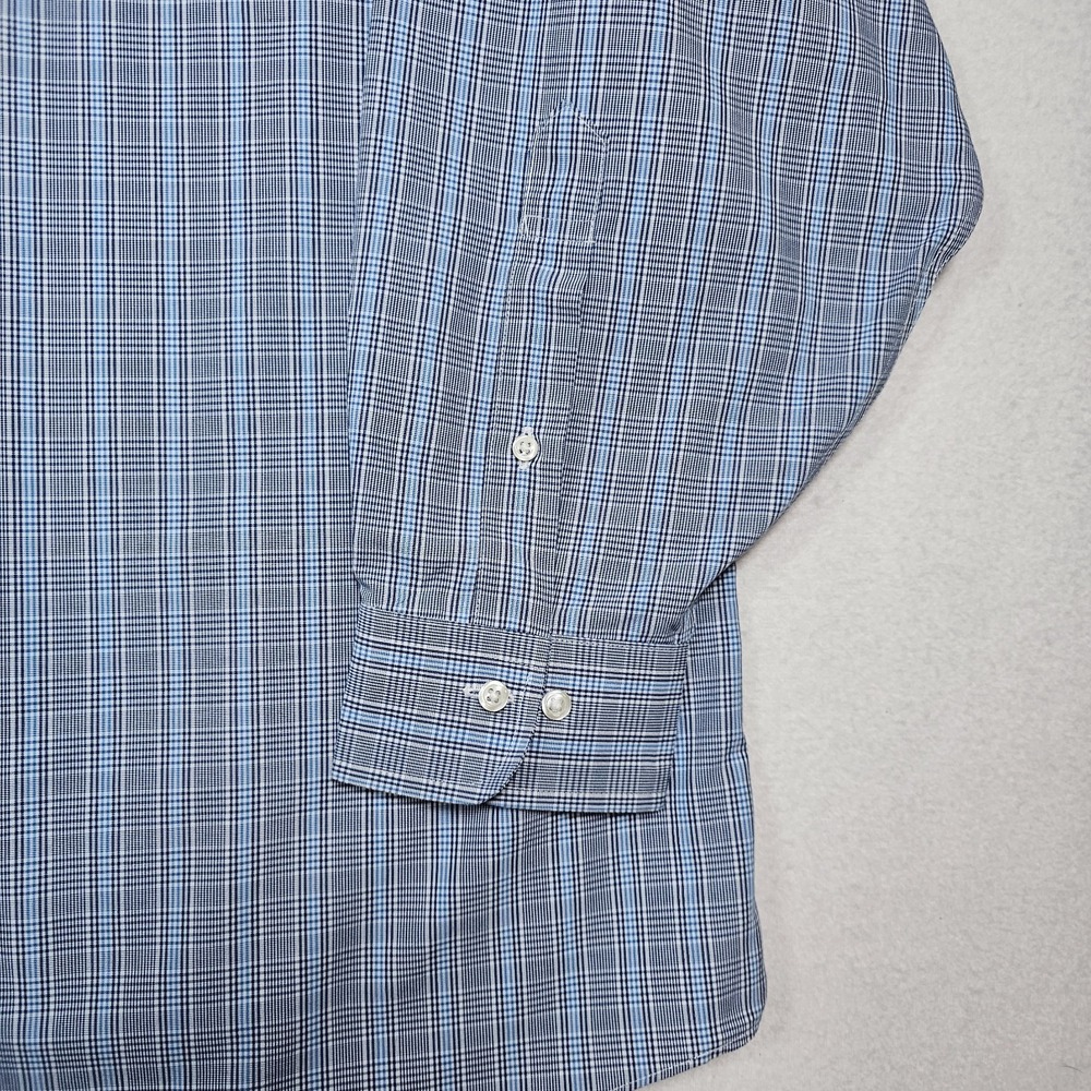 Brooks Brothers Shirt Mens 18.5 34/35 Blue Plaid Button Up Long Sleeve Non Iron - Picture 6 of 6